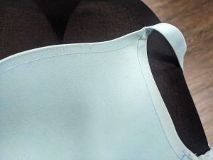 Inside of the bra cup showing bonded fabric