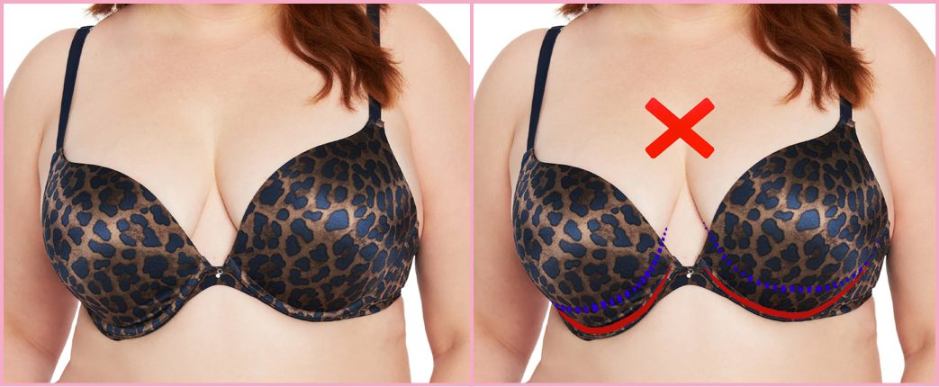An example of a low-riding underwire