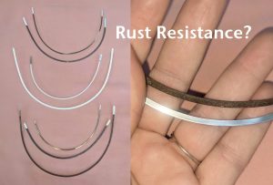 Underwires with and without rust