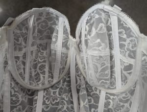 A bustier with boning in the cups