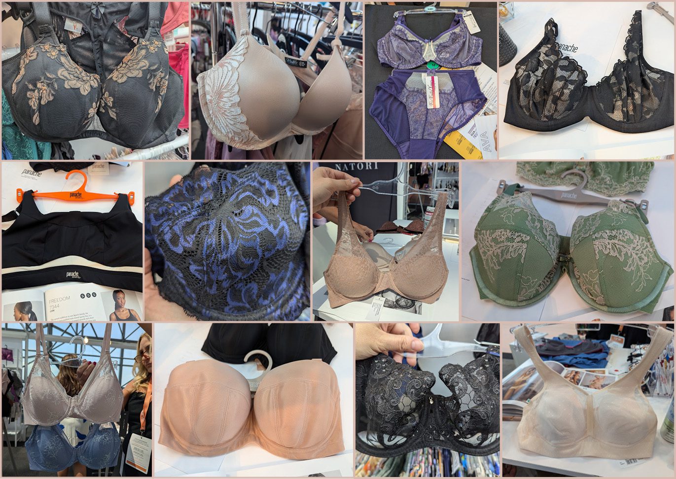Bras and lingerie at the Curve trade show