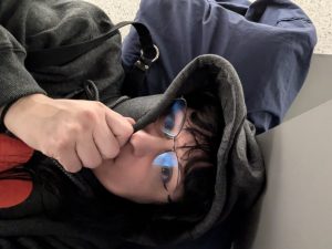 Sleeping on the airport floor