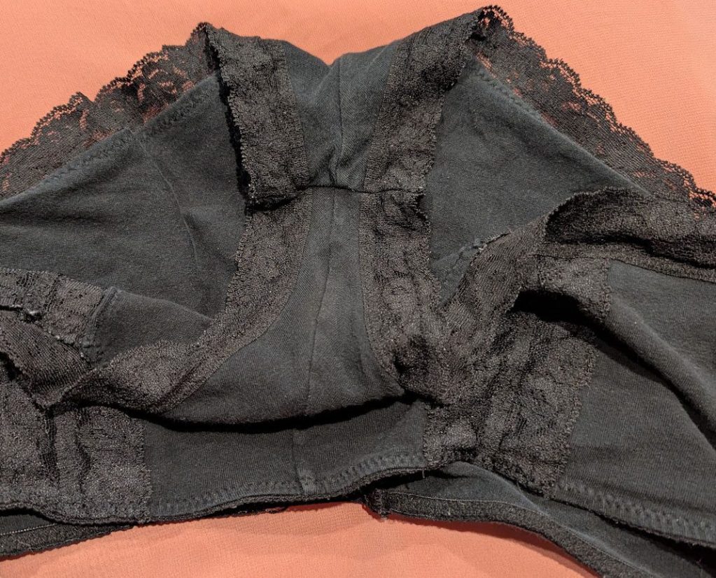 Rough seams on a panty gusset