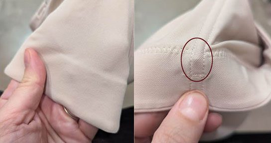 Smooth outside versus poking inside of bra with side stays
