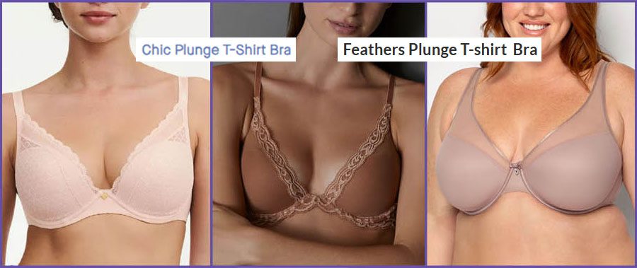 Three t-shirt bras with a lace overlay
