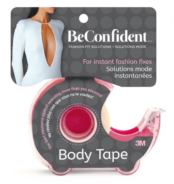 Fashion tape for fabric-to-skin adhesion