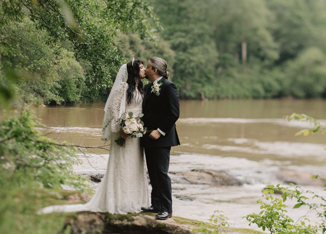 Wedding photo by the Broad River