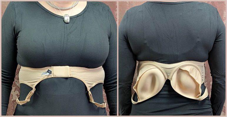 Bra cups pointing down